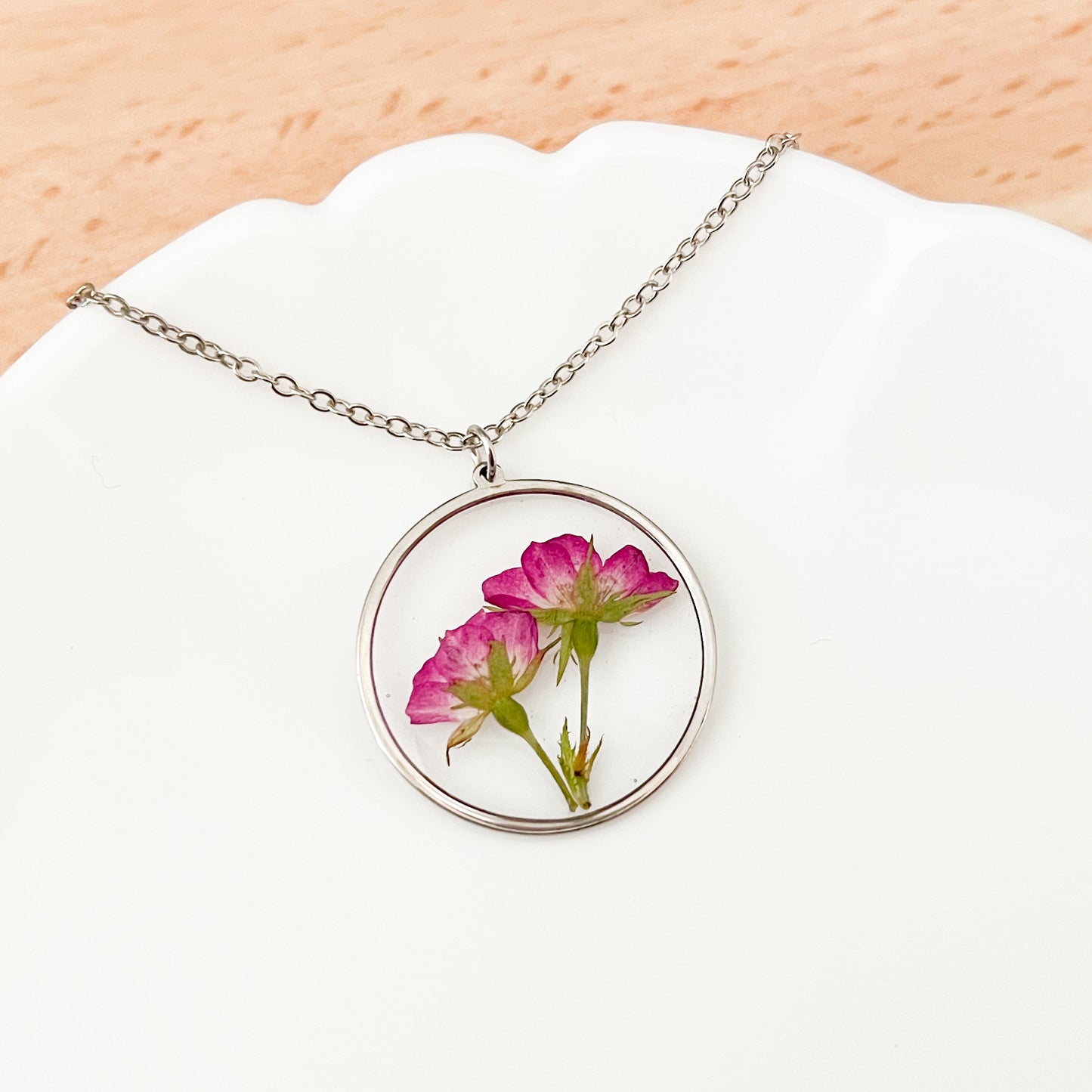 Pink Roses Necklace