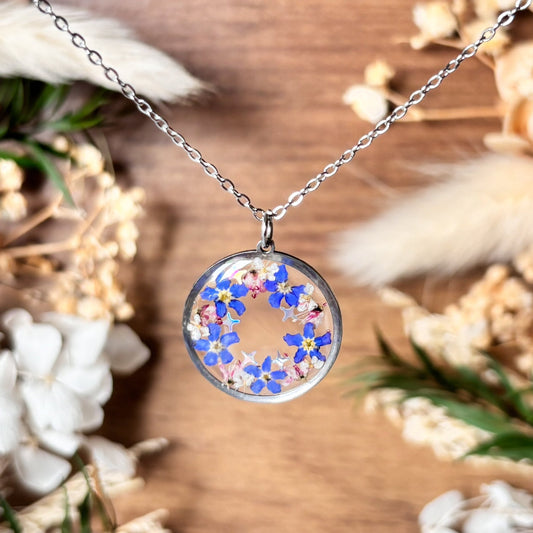 Forget Me Not Wreath Necklace