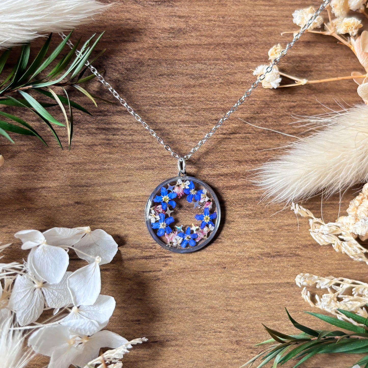 Forget Me Not Wreath Necklace