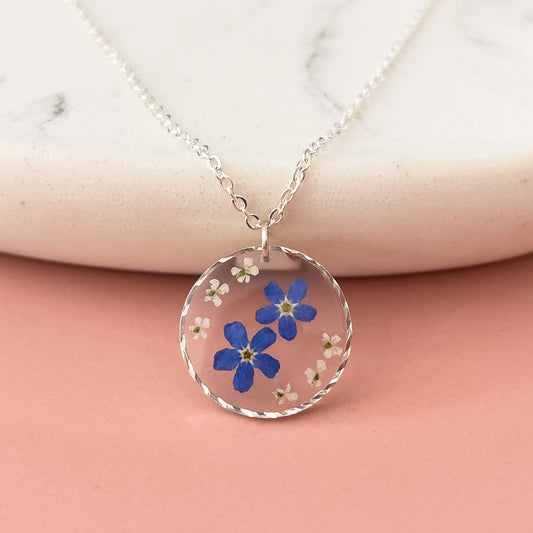 Hammered Forget-Me-Not Necklace